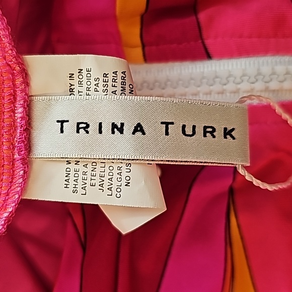 Trina Turk Vivid Pink & Orange Vista Long-Sleeve One Piece Swimsuit - Size XL - Picture 6 of 11